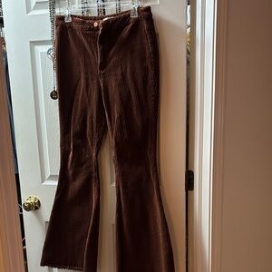 Brown Corduroy Flare Pants